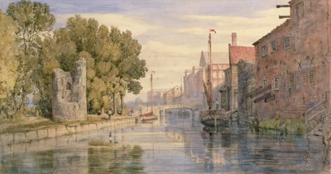 Elven ved Carrow med djevelens tårn, 1874